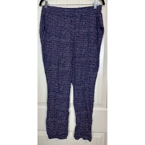 A New Approach ana blue pink pull on rayon‎ elastic waist pants sz L GUC